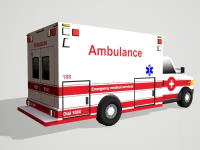 Ambulance 3d Low poly Model 3D model