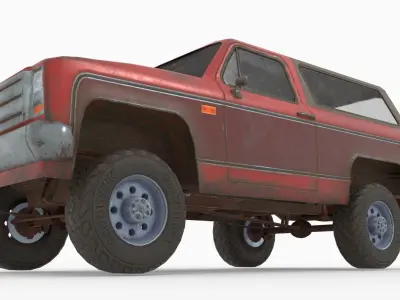 Low poly SUV pick up Low-poly 3D model