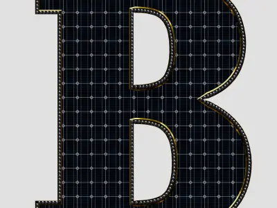 Solar Panel Letter - B 3D model