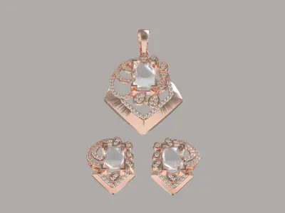 Diamond Pendant Set 06 3D print model