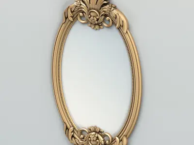 Oval mirror frame 002 3D model