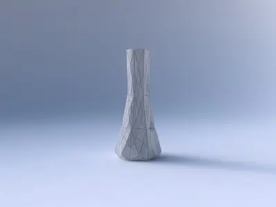 Vase squeezed hexagon with mosaic plates 3D print model