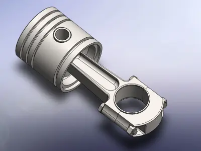 Printable Piston and connecting rod 3D print model