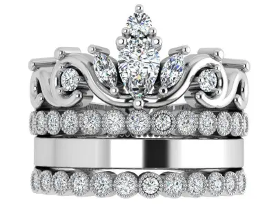 Bezel Setting Ornamental Ring 4447 3D print model