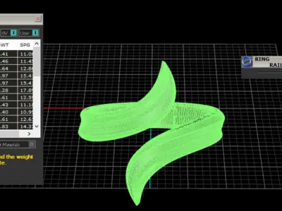 Snake Plain Solid Gold Ring 3D print model