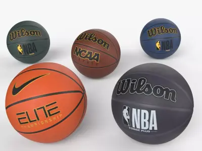 Collection of best basketball balls Low-poly 3D model