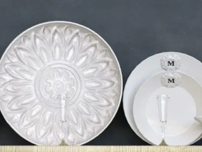 Service dishes on shelf 3D model