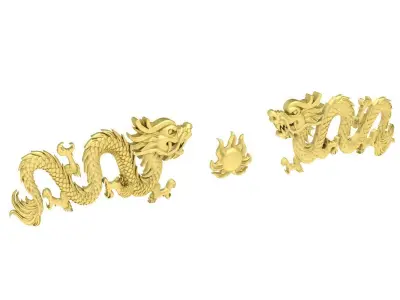 Asian Dragon Jewelry 3D Model Set for Luxury Designs 3910 3D print model