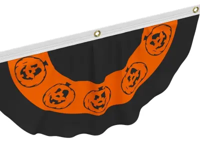 Halloween Pumpkins Bunting Flag Banner 3D model