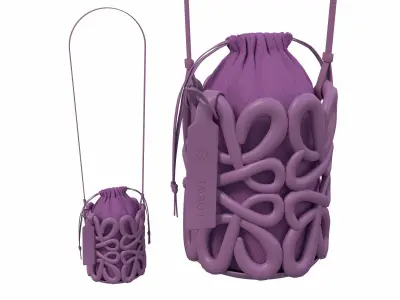 Loewe Anagram inflated pocket foam rubber Shoulder Bag  Low-poly 3D model