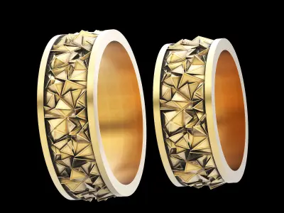 Spiky ring  gold jewelry printable 3D model 3D print model