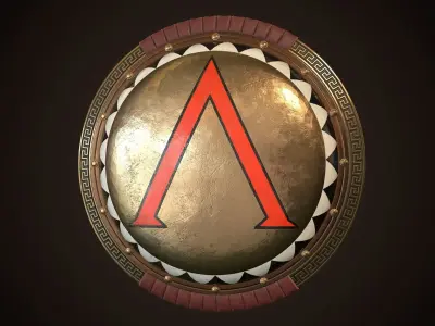 Hoplite Shield Sparta 2 Low-poly 3D model