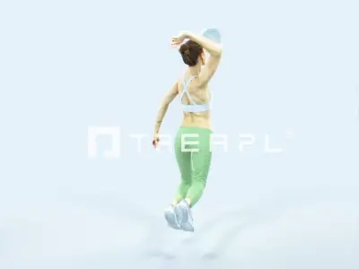 Beauty 17K Jumping Smashing Sports Volleyball Woman Low-poly 3D model