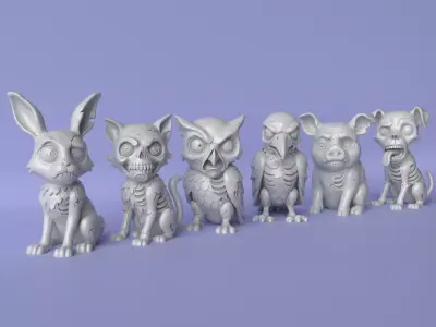 Zombie Animals Collection for Halloween 3D print model