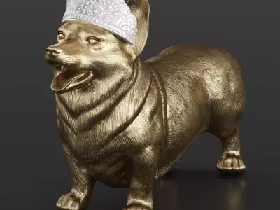 Royal Standing Corgi 3D model