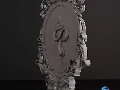 Baroque Ornamental Frame with Snake - Home Decor  20cm-40cm  3D print model