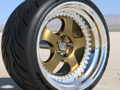 WORK MEISTER S1 3P RIMS WITH ADVAN FOR DIECAST AND SCALE MODELS 3D print model