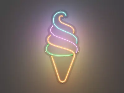 Ice Cream 3 - Neon Sign 3D model