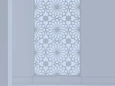 3d screen window with decorative pattern Low-poly 3D model