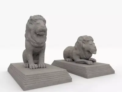lions statue 3D model