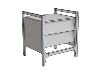Penney Orange Wooden Nightstand Low-poly 3D model