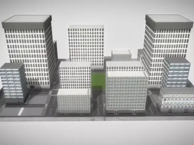 Small Town Free low-poly 3D model