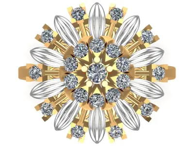 Unique Gold Diamonds Ring  3D print model purchase
