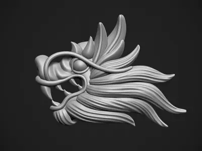 Dragon Head Relief Free 3D print model