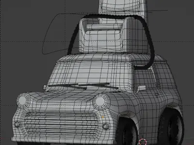 Mr Bean mini car with legend chair - British Leyland Mini 1000 3D model