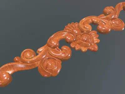 Furniture Pattern Rose - 003 Low-poly 3D model