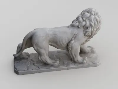 Lion Sculpture Statue 3D model