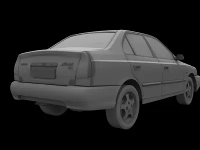 hyundai accent car 3d model 3D model