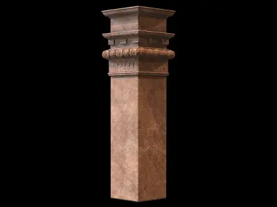 Column - Game Ready stone Low-poly 3D model