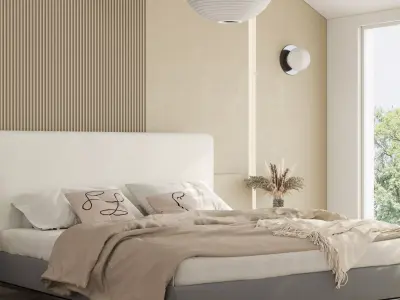 Comfortable bedroom interior scene 3D model 3D model