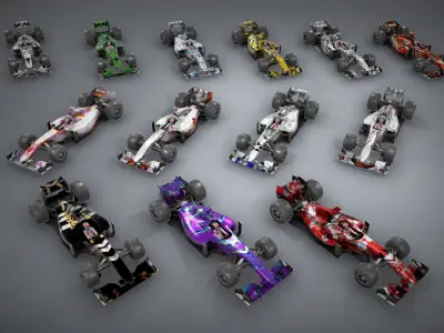 F1 Racing Car Model 1 Low-poly 3D model