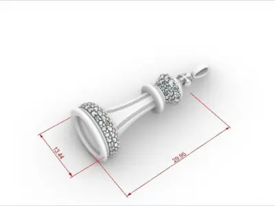 CHESS PIECE PENDANT 3D PRINT MODEL 3D print model