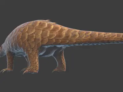 Pangolin Low-poly armadillo Low-poly 3D model