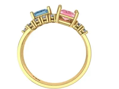 Anel com pedras  3D print model