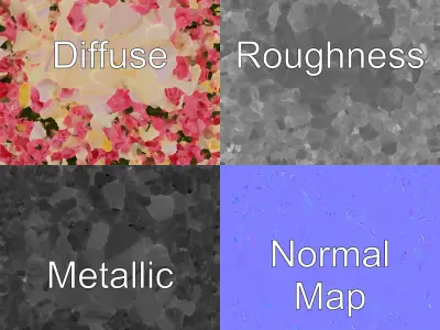 Fourtier Celebratory Cake with Sugar Flowers model pack Low-poly 3D model