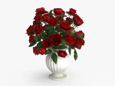 Rose Flower Bouquet Low-poly 3D model