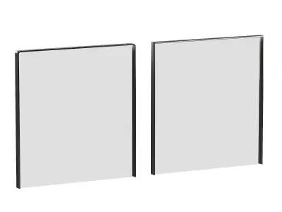 Stairs Modular kit 2 Wooden steps metal railings 2 color options 3D model