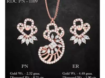 Pendant Earrings combo - 1109 3D print model