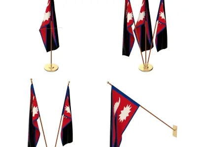Nepal Flag Pack 3D model