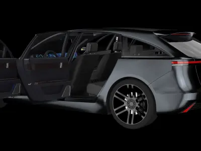 Electric Station Wagon black 3D model