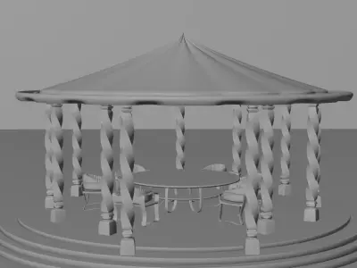 Free 3D Models Gazebo  Low-poly 3D model