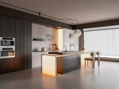 Kitchen Modern interior 90 3D model