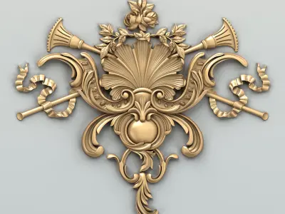 Carved decor central 035 3D model