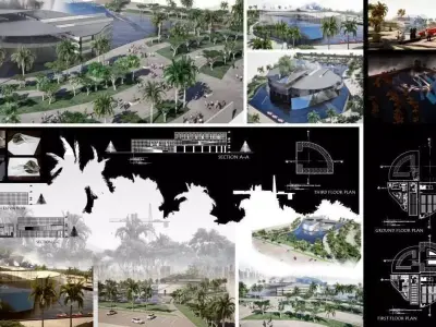 Designer of 2D AutoCAD Museum project and 3D view 3D model