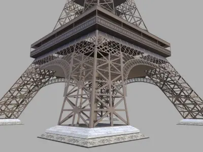 Eiffel Tower 3d Model Low-poly 3D model