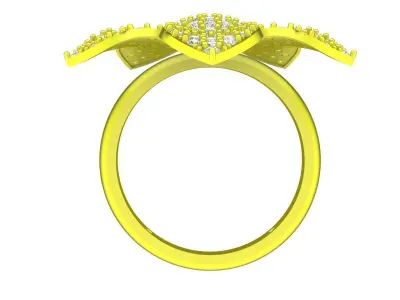 luxury diamond flower women ring 4860 3D print model